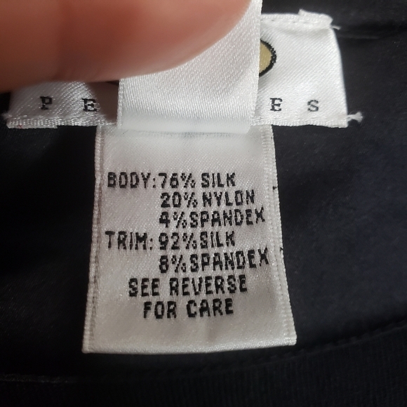 Talbots Petite Silk Blend Black Top Size Medium Petite - Picture 9 of 12